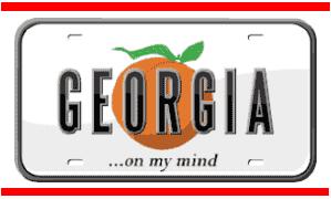 A Georgia license plate, empasizing the super speeder GA fine on drivers