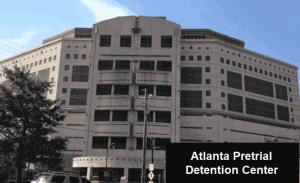 Front view of the Atlanta Pretrial Detention Center, where many DUI and traffic defendants are processed