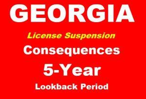 GA License Suspension Lookback Period 5 Years