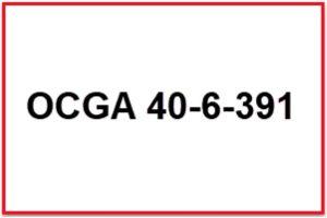 A picture with the text 'OCGA 40-6-391' Georgia's DUI Law