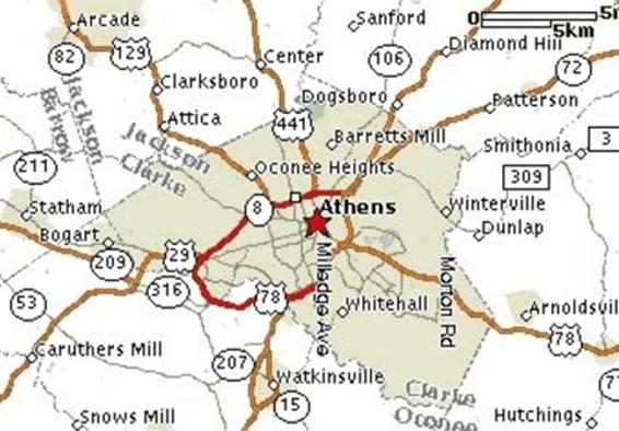Athens GA MAP