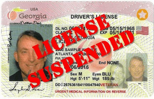 License suspended for a first DUI in Georgia