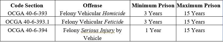 vehicular homicide jail time