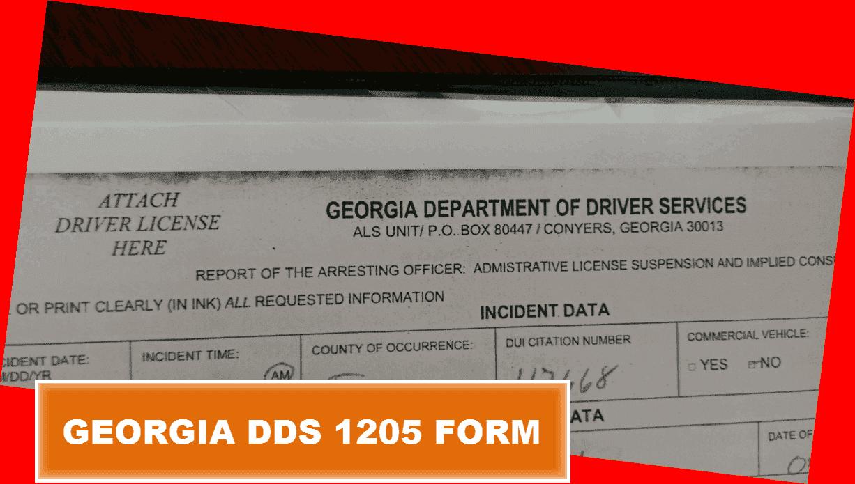 Georgia DDS Form 1205