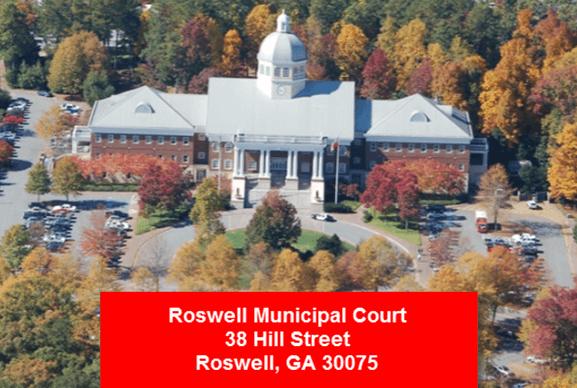 Roswell GA Municipal Court is located at 38 Hill Street in Roswell GA 30075 near the downtown historic district. Most DUI traffic cases will take place here.