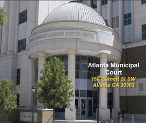 Exterior view of the Atlanta Municipal Court building located downtown, where local criminal and traffic cases are heard