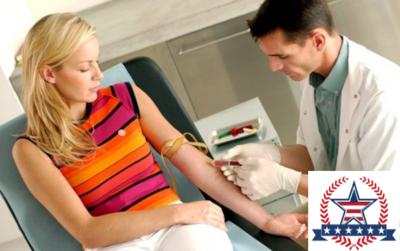 Blonde Woman Getting Blood Test Done