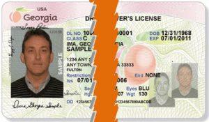 Georgia Drivers License Cut in Half
