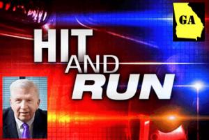 Hit and run graphic with Georgia state outline and Bubba Head, attorney image, highlighting Georgia hit-and-run legal consequences