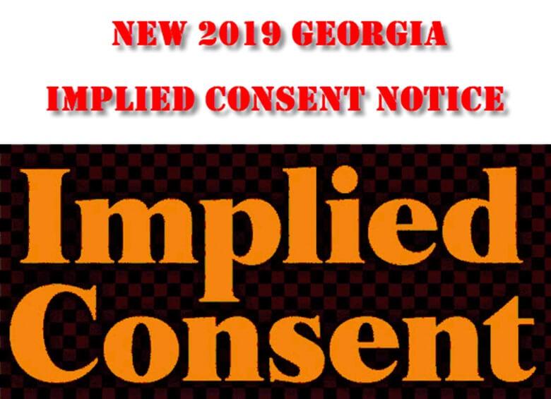 2019 Georgia Implied Consent Notice
